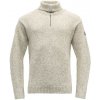Vlněný svetr DEVOLD Nansen Wool Zip Neck- Grey Melange Velikost: S Vlněný svetr DEVOLD Nansen Wool Zip Neck- Grey Melange Velikost: S
