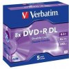 Verbatim 43541 DVD+RDL Double Layer Matt Silver, 5-pack Jewel box, 8.5GB, 8x, 12cm, bez možnosti potlače Verbatim 43541 DVD+RDL Double Layer Matt Silver, 5-pack Jewel box, 8.5GB, 8x, 12cm, bez možnosti potlače