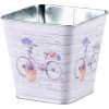 Plechový kvetináč hranatý bicykel, farebné 125x125x120mm Plechový kvetináč hranatý bicykel, farebné 125x125x120mm