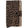 Kožená peňaženka SECRID Miniwallet Leo Beige svetlo hnedá s leopardím vzorom
