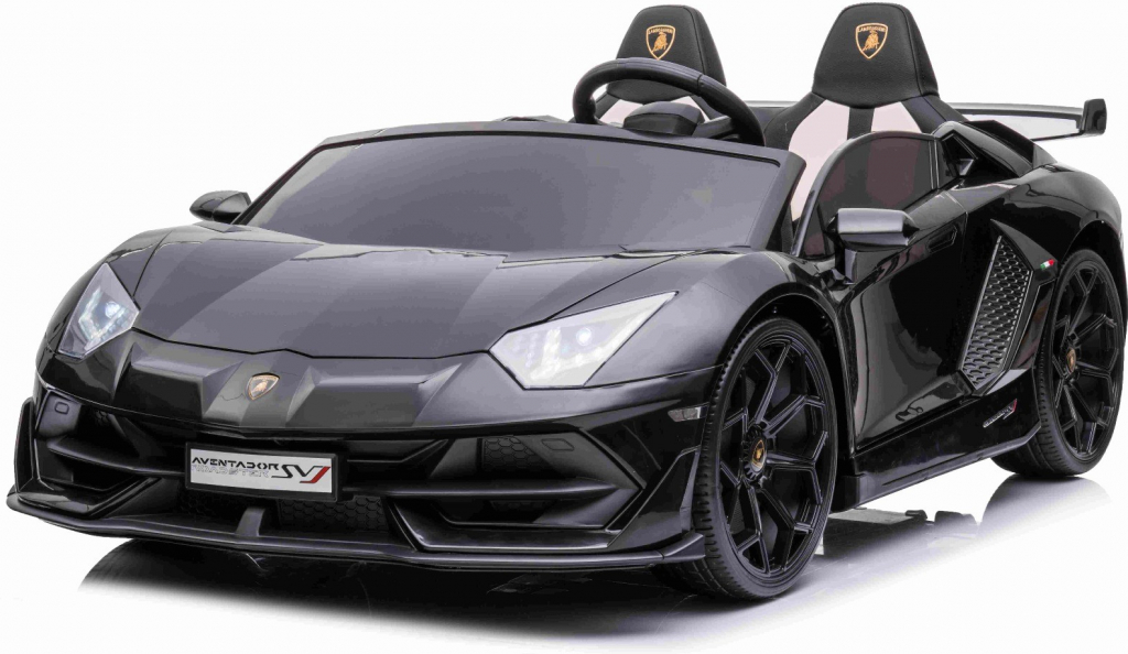 Beneo Elektrické autíčko Lamborghini Aventador 12V dvojmiestne 24 GHz dialkové ovládanie USB / SD Vstup odpruženie vertikálne otváravé dvere mäkké Eva kolesá 2 X motor original licenci