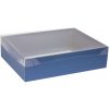 Darčeková krabica s priehľadným vekom 400x300x100/35 mm, modrá Darčeková krabica s priehľadným vekom 400x300x100/35 mm, modrá