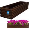 Kvetináč záhradný drevený box na terasu s vložkou hnedý 64x20 cm Kvetináč záhradný drevený box na terasu s vložkou hnedý 64x20 cm