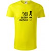 Eat sleep play - šach - Tričko z organickej bavlny - 3XL ( Citrónová ) Eat sleep play - šach - Tričko z organickej bavlny - 3XL ( Citrónová )