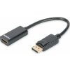 Digitus DisplayPort adapter cable, DP - HDMI type A M/F, 0.15m,w/interlock, DP 1.1a compatible, CE, bl Digitus DisplayPort adapter cable, DP - HDMI type A M/F, 0.15m,w/interlock, DP 1.1a compatible, CE, bl