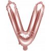 PartyDeco Fóliový balón Mini Písmeno V 35 cm ružovo zlatý PartyDeco Fóliový balón Mini Písmeno V 35 cm ružovo zlatý