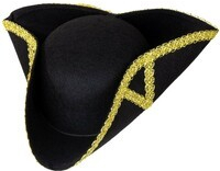 Pirátsky klobúk triton so zlatým lemovaním