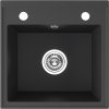 Laveo Trzynastka, 1-komorový granitový drez 440x440x173 mm, čierna škvrnitá, LAV-SBP_710T Laveo Trzynastka, 1-komorový granitový drez 440x440x173 mm, čierna škvrnitá, LAV-SBP_710T