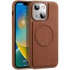 AppleMix X-LEVEL Apple iPhone 15 Plus - Podpora MagSafe - guma / umelá koža - hnedé