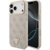 Zadný kryt Guess z PU kože s 4G trojuholníkovým logom a zlatým rámom, MagSafe, pre iPhone 17 Pro Max, ružový Zadný kryt Guess z PU kože s 4G trojuholníkovým logom a zlatým rámom, MagSafe, pre iPhone 17 Pro Max, ružový