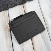 Paolo Peruzzi Kožené puzdro na karty s vreckom na zips RFID čierna AY-17-BL