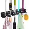 Nástenný vešiak na náradie, držiak na metly alebo mop, 5 pozícií Nástenný vešiak na náradie, držiak na metly alebo mop, 5 pozícií