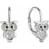 Strieborné náušnice malej sovy so zirkónmi 11501.1 crystal Strieborné náušnice malej sovy so zirkónmi 11501.1 crystal