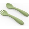Malý Ježko Detský silikónový príbor DÚHA Pale Olive Pridať: bez puzdrom 2 ks