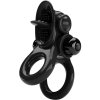 Pretty love - passionate ring double vibrating ring + clitoris stimulator black