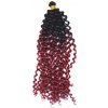Africké Vlasy Water Wave kučeravé čierna-tmavá bordová ombré PT-13 Africké Vlasy Water Wave kučeravé čierna-tmavá bordová ombré PT-13