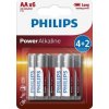 PHILIPS Alkaline AA 6ks LR6P6BP/10 PHILIPS Alkaline AA 6ks LR6P6BP/10