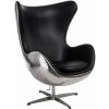 Nábytek PEGAS Křeslo Vejce hliníkové černé PU Nábytek PEGAS Křeslo Vejce hliníkové černé PU