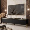 TV STOLÍK NESSIE NA NOŽIČKÁCH ČIERNY MATNÝ + ZLATÁ LIŠTA TV STOLÍK NESSIE NA NOŽIČKÁCH ČIERNY MATNÝ + ZLATÁ LIŠTA