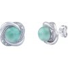 Silvego Strieborné náušnice s prírodným Larimarom Ariel JSTE14738LR Silvego Strieborné náušnice s prírodným Larimarom Ariel JSTE14738LR