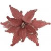 POINSETIA vianočná ruža zamat KORÁLOVO-ZLATÁ 28cm POINSETIA vianočná ruža zamat KORÁLOVO-ZLATÁ 28cm
