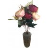 Exclusive Pivonky Peonie kytica x11 50cm vínová & ružová umelá Exclusive Pivonky Peonie kytica x11 50cm vínová & ružová umelá