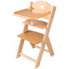 Sedees Jídelní rostoucí židlička 2v1 s korunkou přírodní bez laku - chytrá židle Sedees Sedees Jídelní rostoucí židlička 2v1 s korunkou přírodní bez laku - chytrá židle Sedees