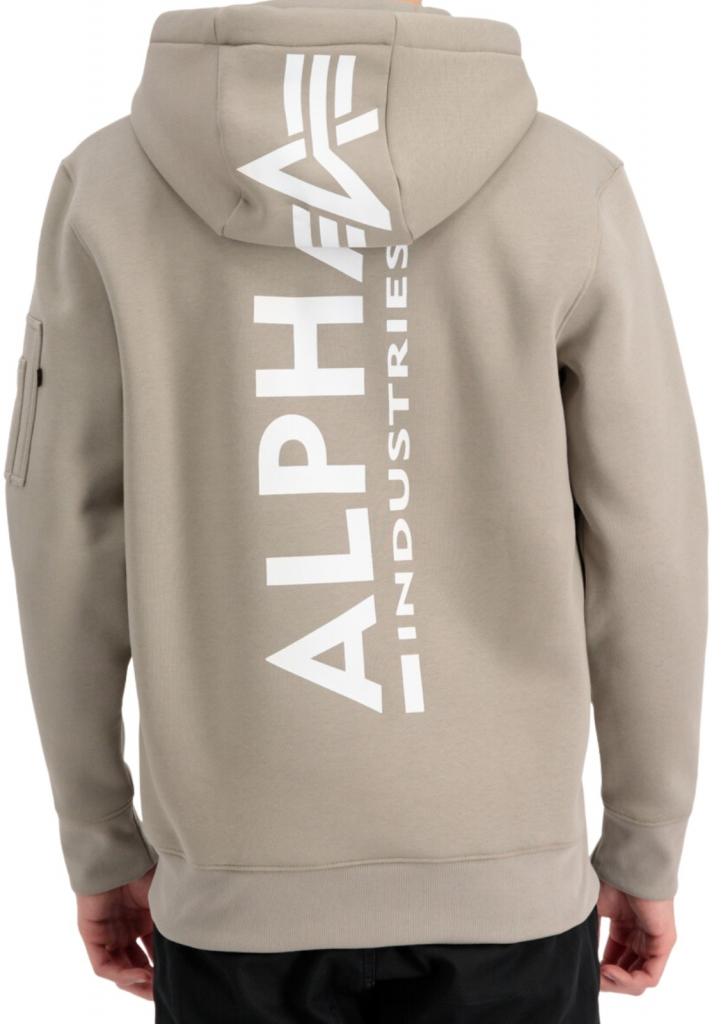 Alpha Industries Back Print Hoody pánska mikina vintage sand