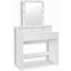 INLEA Toaletný stolík CHLOE so zrkadlom, LED osvetlením (LED pasiky) - biely INLEA Toaletný stolík CHLOE so zrkadlom, LED osvetlením (LED pasiky) - biely