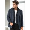 Dewberry K9532 MEN'S COAT-DIAGONAL NAVY BLUE čierna modrá