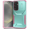 Plastový kryt Camshield na Samsung Galaxy S25 5G - Sivozelená a ružová Plastový kryt Camshield na Samsung Galaxy S25 5G - Sivozelená a ružová