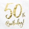 PartyDeco servítky 50 rokov zlaté 33cm PartyDeco servítky 50 rokov zlaté 33cm