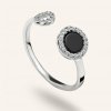 SilveAmo Strieborný prsteň Čierne a zirkónové očko K2OF1300