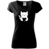 Mačka drží srdce - Dámske tričko Pure - S ( Čierna ) Mačka drží srdce - Dámske tričko Pure - S ( Čierna )