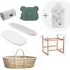 Ahojbaby Mušelínová súprava s košíkom a matracom Ocean green&Grey + mušelínová perinka zdarma Ahojbaby Mušelínová súprava s košíkom a matracom Ocean green&Grey + mušelínová perinka zdarma