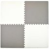 Humbi Pena podlahová hracia podložka 120 × 120 cm vodoodolné puzzle 4 diely sivá a biela