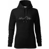 Stafordšírsky bulteriér EKG - Mikina dámská Cape s kapucí - 2XL ( Čierna ) Stafordšírsky bulteriér EKG - Mikina dámská Cape s kapucí - 2XL ( Čierna )