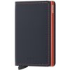 Kožené puzdro na karty SECRID Slimwallet Matte Blue&Orange tmavomodré s oranžovým prešívaním Kožené puzdro na karty SECRID Slimwallet Matte Blue&Orange tmavomodré s oranžovým prešívaním