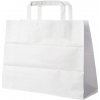 Papierové tašky 32+16x27 cm biele /50 ks/ Papierové tašky 32+16x27 cm biele /50 ks/