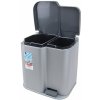 Curver Kôš na triedenie odpadu DUO 21 L strieborný/grafitový