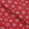 Goldea vianočná látka valencia - biele vločky na červenej 280 cm Goldea vianočná látka valencia - biele vločky na červenej 280 cm