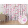 Biante Dekoračný záves PM-030 Ružové maľované kvety 145x170 cm Biante Dekoračný záves PM-030 Ružové maľované kvety 145x170 cm