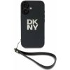DKNY PU Leather Stack Logo Wrist Strap Zadní Kryt pro iPhone 16 Black DKNY PU Leather Stack Logo Wrist Strap Zadní Kryt pro iPhone 16 Black