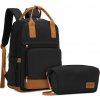 Kono batoh na notebook s kozmetickou taštičkou - čiernohnedá - 20,5L Kono batoh na notebook s kozmetickou taštičkou - čiernohnedá - 20,5L