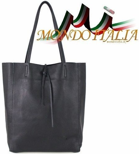 Made in Italy kožená kabelka na rameno 396 čierna