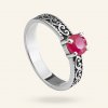 SilveAmo Strieborný prsteň s rubínom Fireball K5RU5007