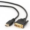 Gembird kábel HDMI (M) na DVI (M), pozlátené konektory, 1.8m, čierny, bulk balenie CC-HDMI-DVI-6 Gembird kábel HDMI (M) na DVI (M), pozlátené konektory, 1.8m, čierny, bulk balenie CC-HDMI-DVI-6