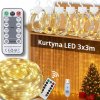 LED svetelný záves Teplá biela, na batérie, 300 svetielok, 3,00 m, 8 režimov LED svetelný záves Teplá biela, na batérie, 300 svetielok, 3,00 m, 8 režimov