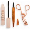 Makeup Revolution London 5D Lash Eye odstín Super Black řasenka 14 ml + oční linky Renaissance Flick 0,8 g Black + kleštičky na řasy darčeková sada