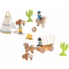 Janod Drevená stavebnica Divoký západ Story Set Box 15 ks